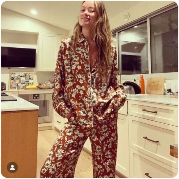 Women's Floral Wide Leg Trousers - La Ligne x Target Brown/White - Picture 7 of 7